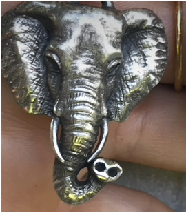large silver Elephant pin