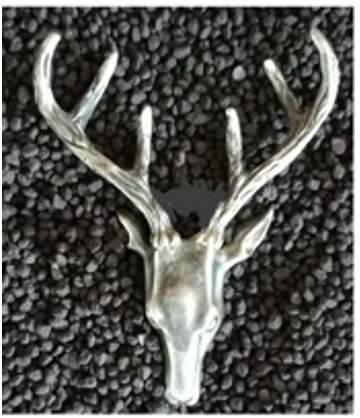 Small Silver Buck Hat Stud