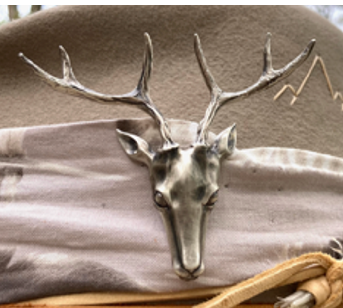 Large Silver Buck Hat Stud