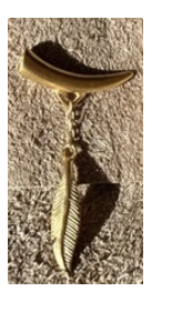 Love Shard with Feather Dangle - Golden