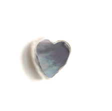 Black Lip Heart Hat Stud in Silver