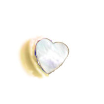 Mother of Pearl -heart Gold plate