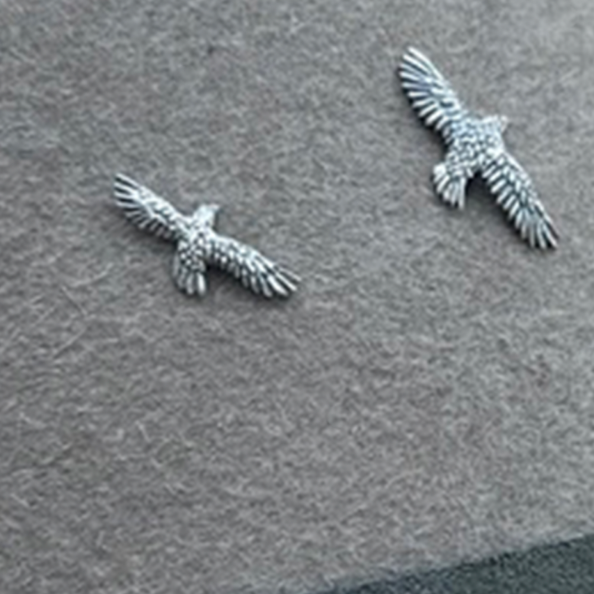 Medium Silver Bird of Prey Hat Stud