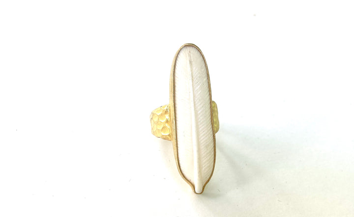 Hand-carved Feather Ring