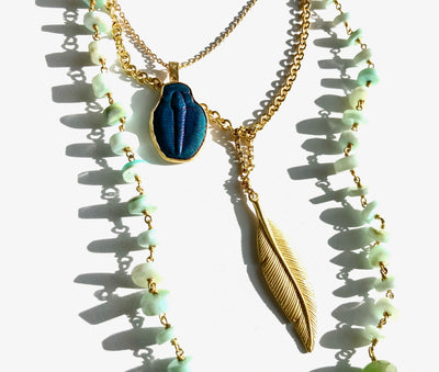 Peruvian opal beaded necklace