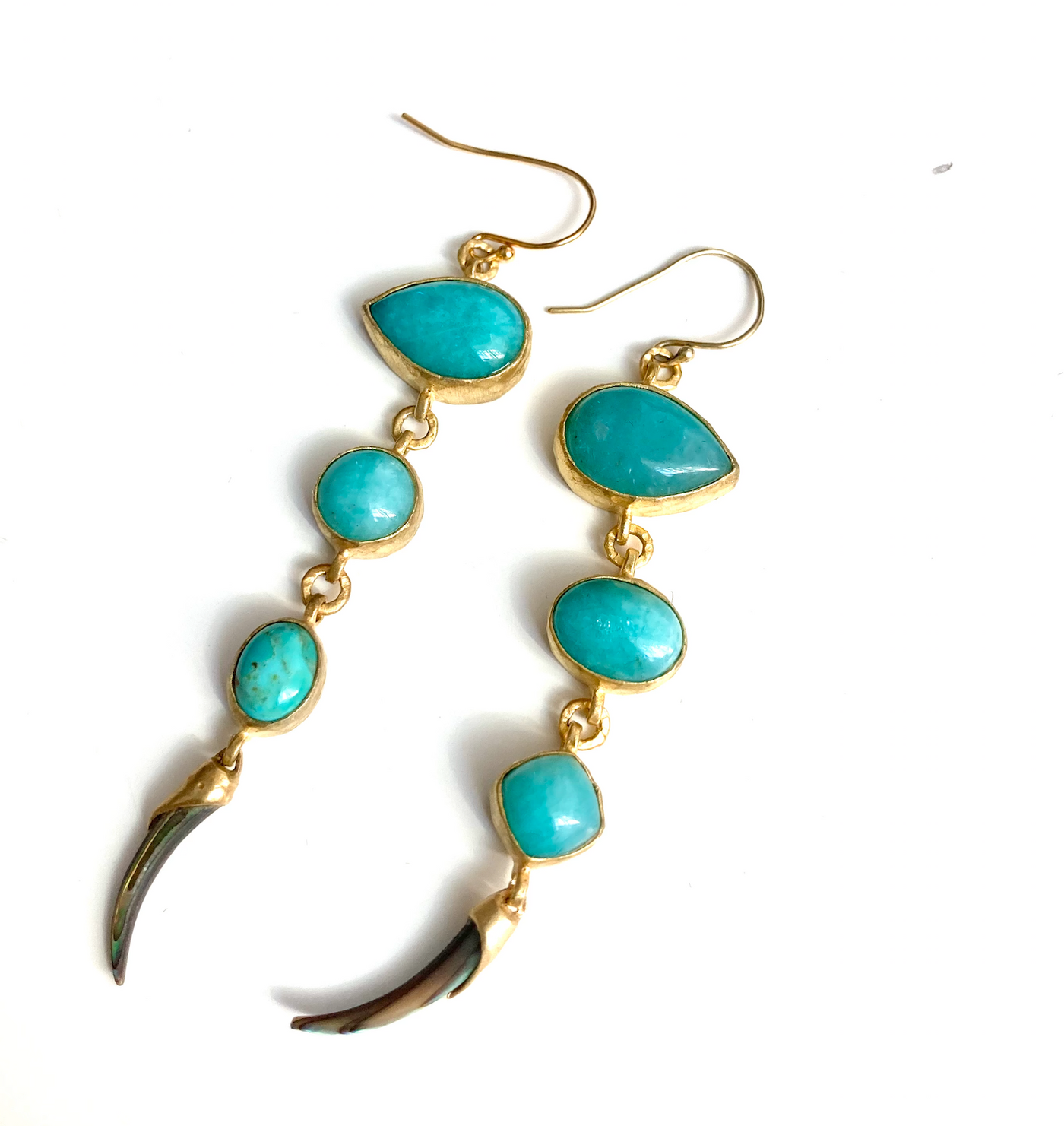 Mix Matched Turquoise and Peruvian opal Earrings