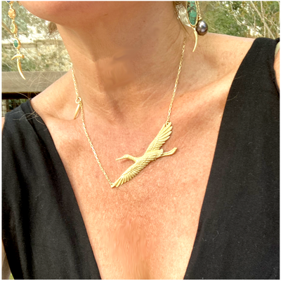 Soaring Crane Necklace