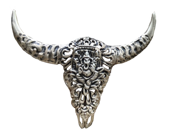 Silver Water Buffalo "Long Horn" Pin