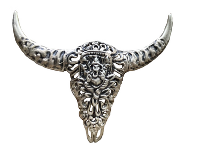 Silver Water Buffalo "long Horn" Pin