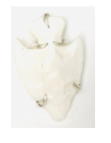 Carved Bone Arrowhead Claw Set in Recycled Sterling Silver