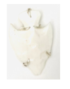 carved bone arrowhead claw set in recycled sterling silver