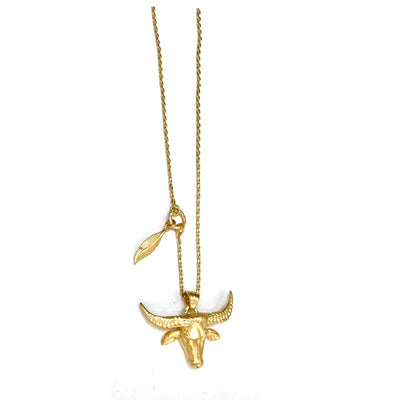The Water Buffalo "long Horn"  Necklace