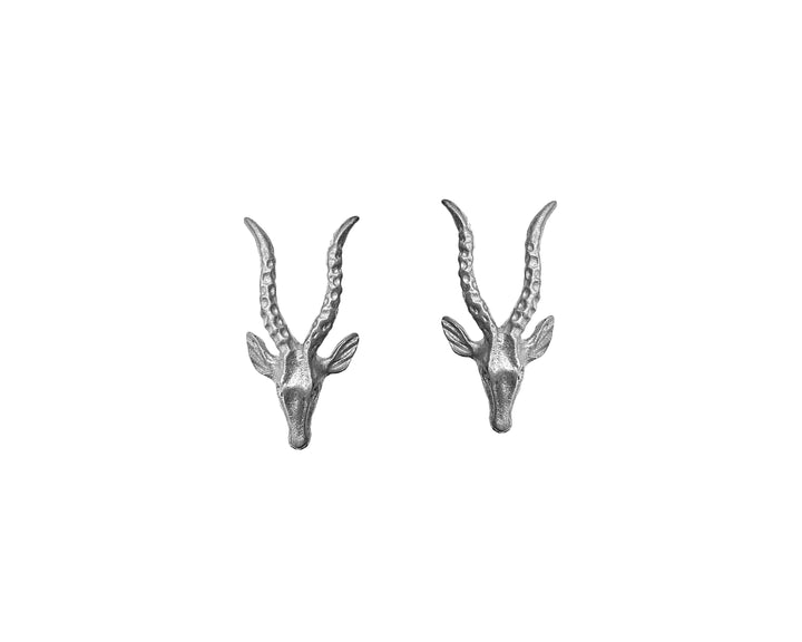 Silver Impala Stud Earrings