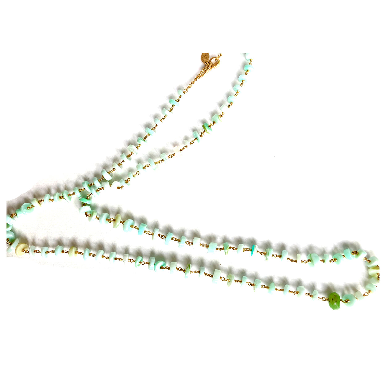 Peruvian opal beaded necklace